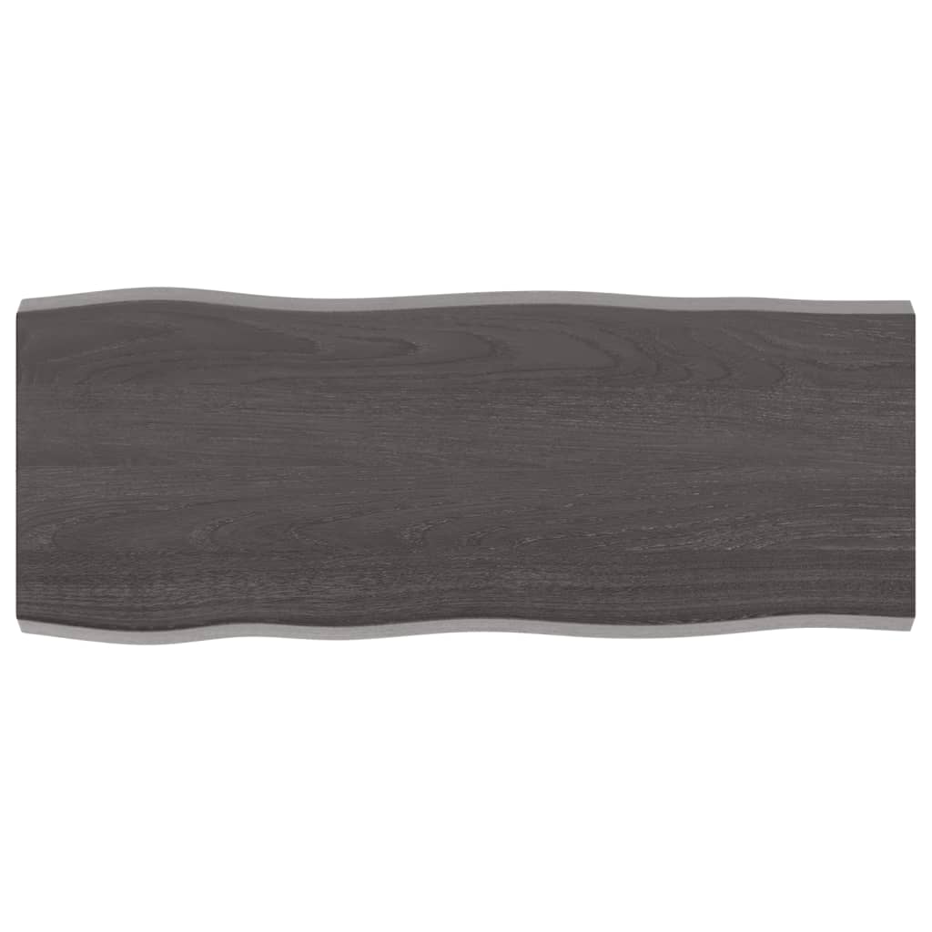 vidaXL Table Top Dark Grey 100x40x(2-4) cm Treated Solid Wood Live Edge