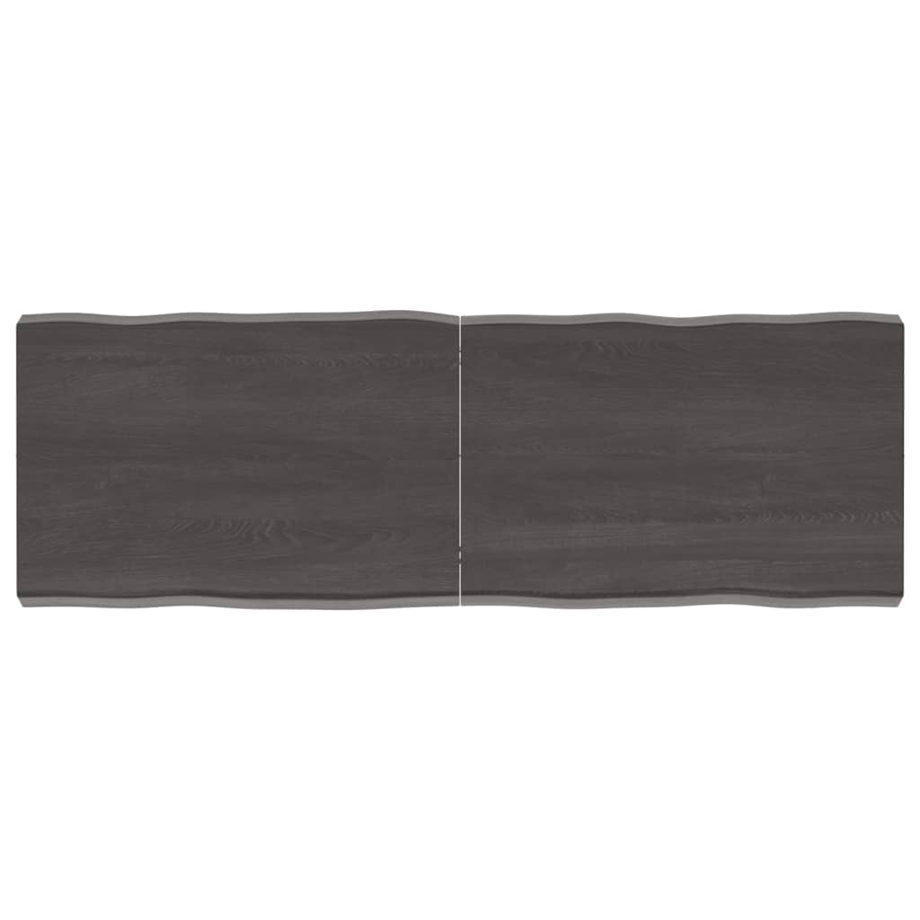 vidaXL Table Top Dark Grey 120x40x(2-6) cm Treated Solid Wood Live Edge