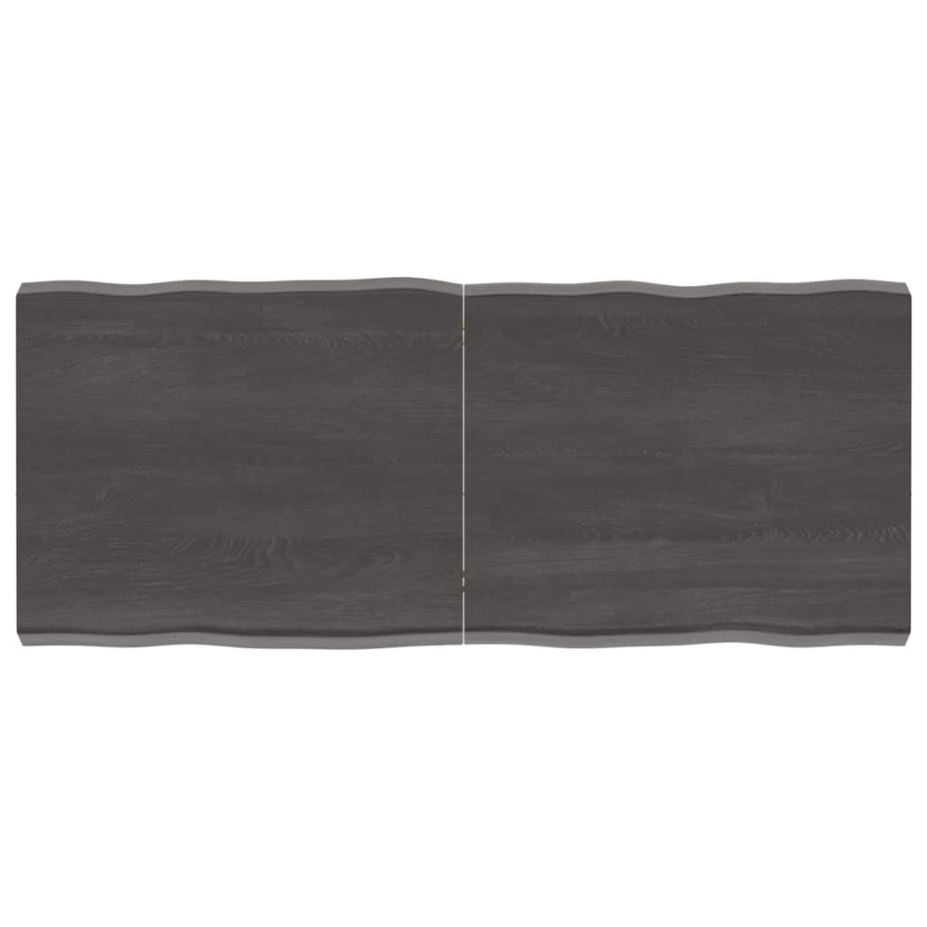 vidaXL Table Top Dark Grey 120x50x(2-6) cm Treated Solid Wood Live Edge