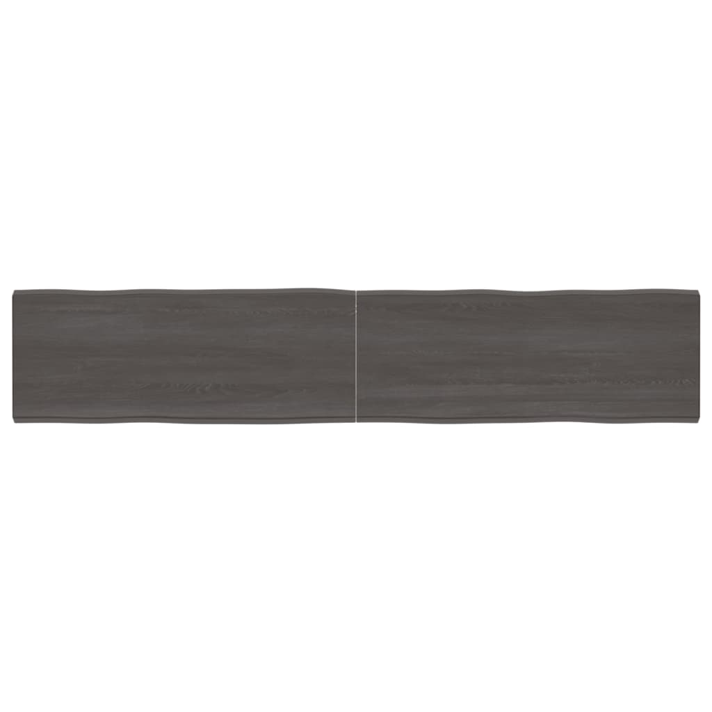 vidaXL Table Top Dark Grey 200x40x(2-4) cm Treated Solid Wood Live Edge
