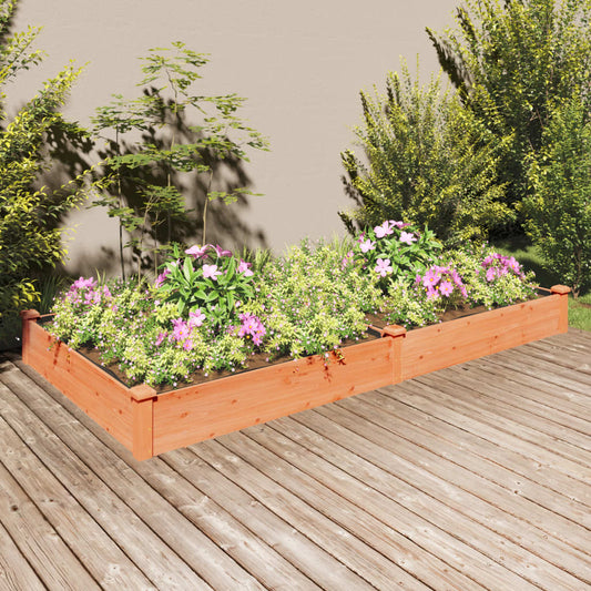 vidaXL Garden Raised Bed with Liner Brown 240x120x25 cm Solid Wood Fir