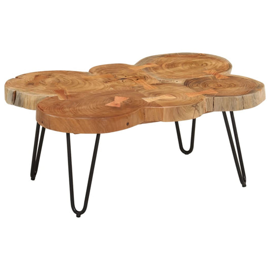 vidaXL Coffee Table 36 cm 6 Trunks Solid Wood Acacia