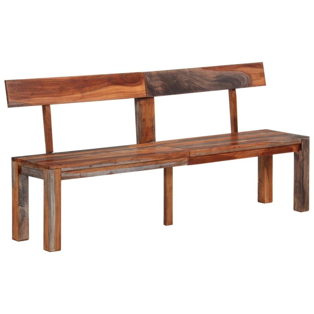 vidaXL Bench with Backrest 160 cm Grey Solid Wood Acacia