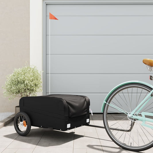 vidaXL Bike Cargo Trailer Black 30 kg Iron