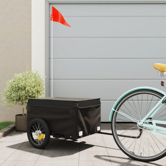 vidaXL Bike Cargo Trailer Black 30 kg Iron