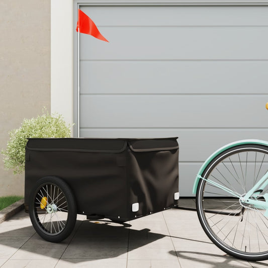 vidaXL Bike Cargo Trailer Black 45 kg Iron