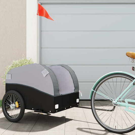 vidaXL Bike Cargo Trailer Black and Grey 45 kg Iron