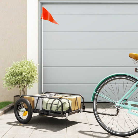 vidaXL Bike Cargo Trailer Black 122x53x31 cm Iron