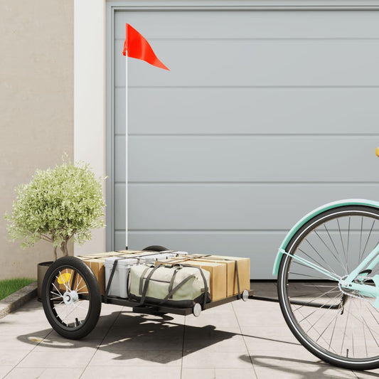 vidaXL Bike Cargo Trailer Black 126x63x34 cm Iron