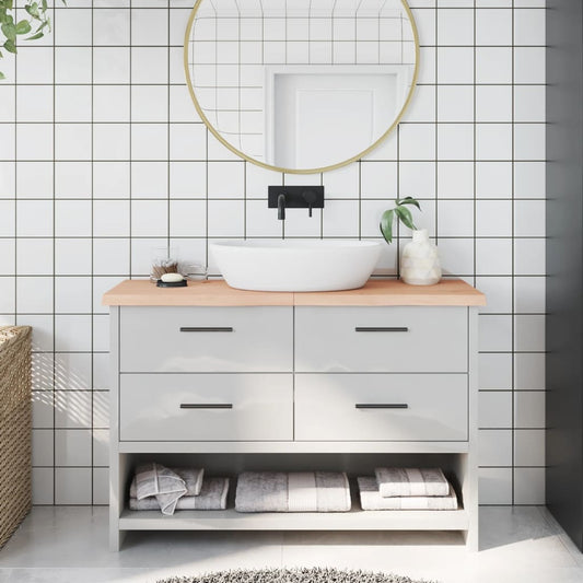 vidaXL Bathroom Countertop 120x30x(2-4) cm Untreated Solid Wood