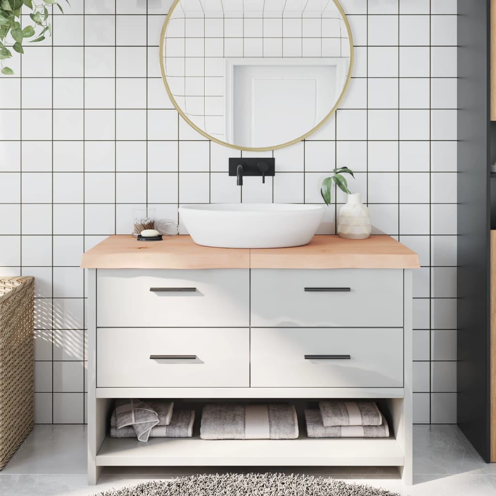 vidaXL Bathroom Countertop 120x60x(2-6) cm Untreated Solid Wood