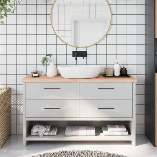 vidaXL Bathroom Countertop 140x40x(2-4) cm Untreated Solid Wood