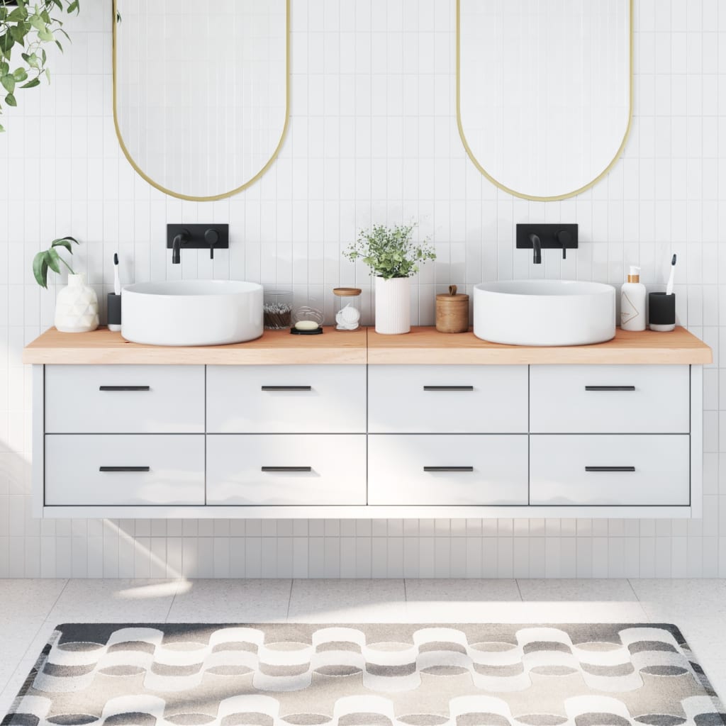 vidaXL Bathroom Countertop 200x40x(2-6) cm Untreated Solid Wood