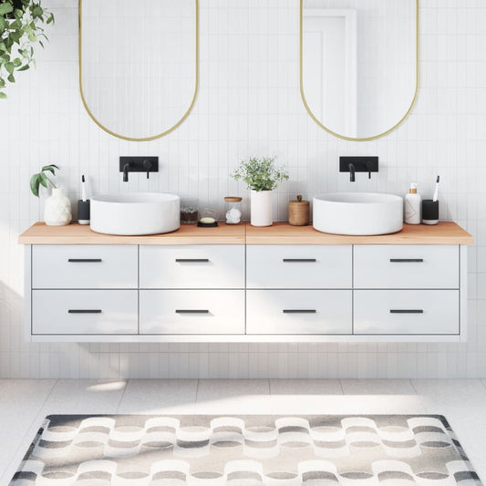vidaXL Bathroom Countertop 220x30x(2-4) cm Untreated Solid Wood
