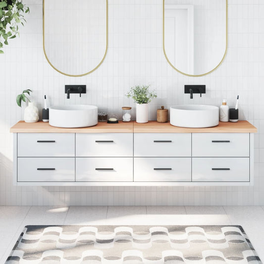 vidaXL Bathroom Countertop 220x40x(2-4) cm Untreated Solid Wood