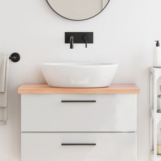 vidaXL Bathroom Countertop Light Brown 80x30x(2-4) cm Treated Solid Wood