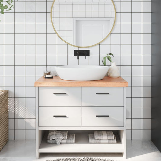 vidaXL Bathroom Countertop Light Brown 100x50x(2-6)cm Treated Solid Wood