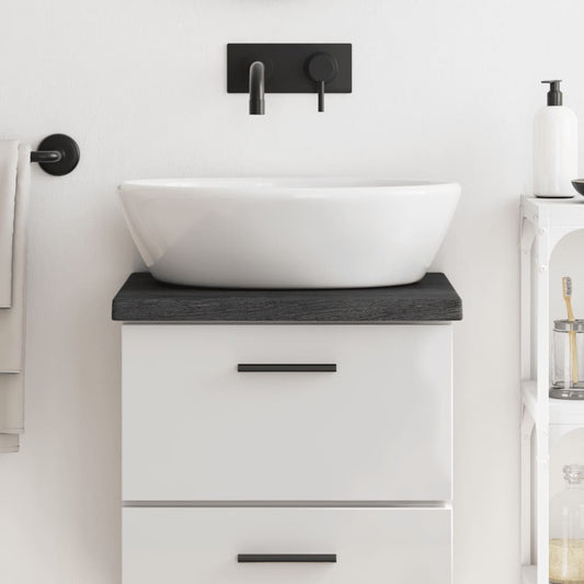 vidaXL Bathroom Countertop Dark Grey 40x30x(2-4) cm Treated Solid Wood