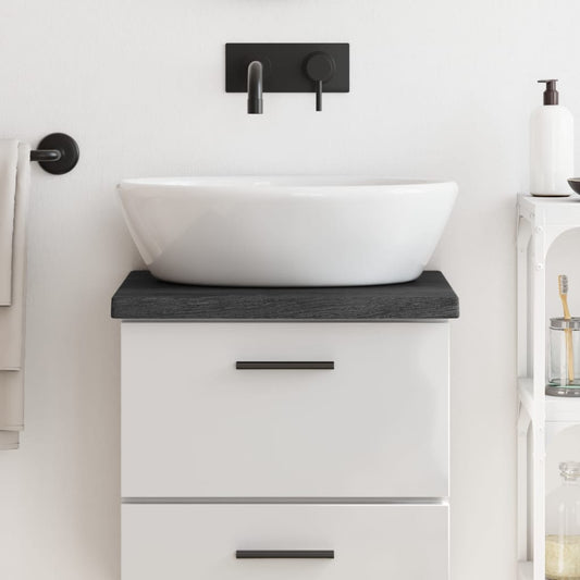 vidaXL Bathroom Countertop Dark Grey 40x40x(2-4) cm Treated Solid Wood