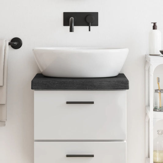 vidaXL Bathroom Countertop Dark Grey 40x40x(2-6) cm Treated Solid Wood