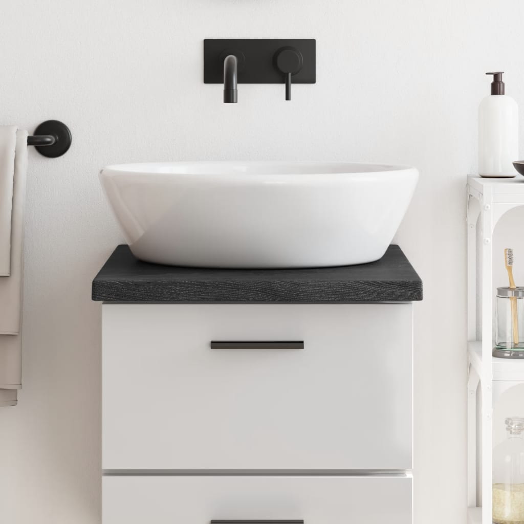 vidaXL Bathroom Countertop Dark Grey 40x50x(2-4) cm Treated Solid Wood