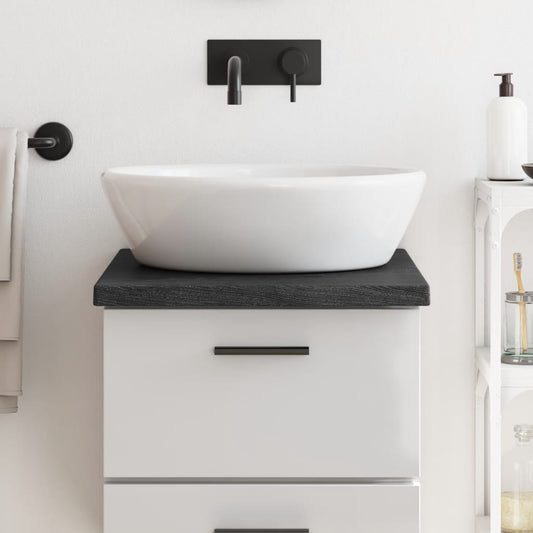 vidaXL Bathroom Countertop Dark Grey 40x50x(2-4) cm Treated Solid Wood