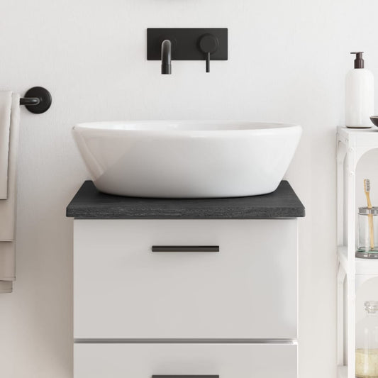 vidaXL Bathroom Countertop Dark Grey 40x60x2 cm Treated Solid Wood