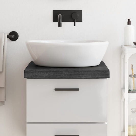 vidaXL Bathroom Countertop Dark Grey 40x60x(2-6) cm Treated Solid Wood