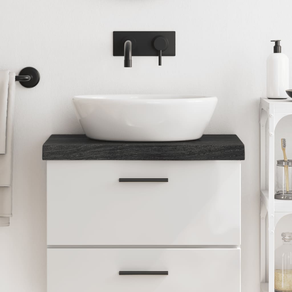 vidaXL Bathroom Countertop Dark Grey 60x30x(2-6) cm Treated Solid Wood