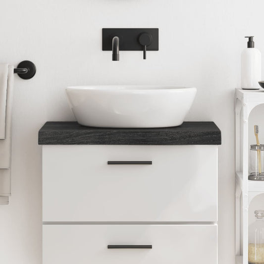 vidaXL Bathroom Countertop Dark Grey 60x30x(2-6) cm Treated Solid Wood
