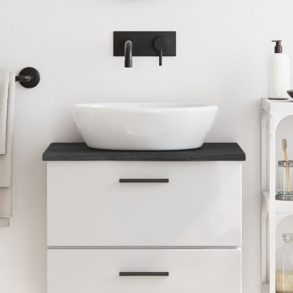 vidaXL Bathroom Countertop Dark Grey 60x40x2 cm Treated Solid Wood