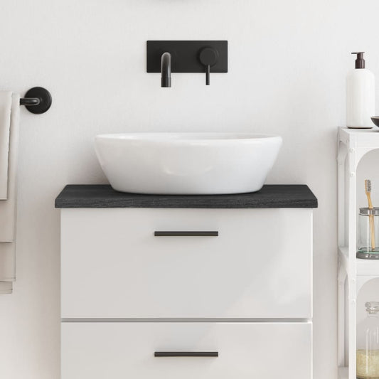 vidaXL Bathroom Countertop Dark Grey 60x40x2 cm Treated Solid Wood