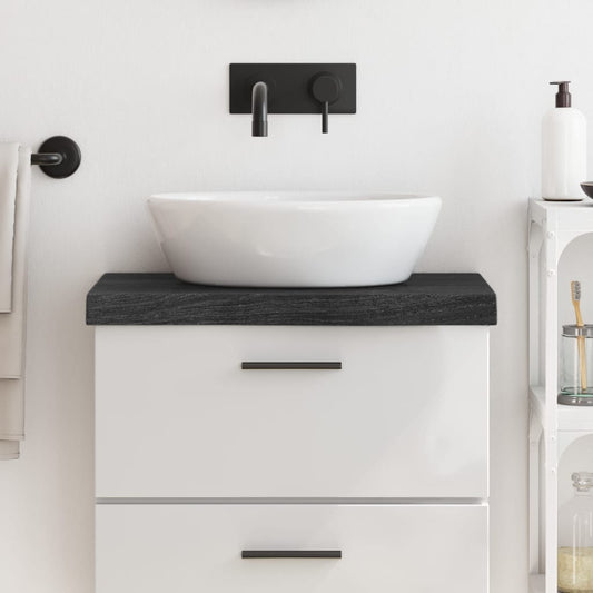 vidaXL Bathroom Countertop Dark Grey 60x40x(2-6) cm Treated Solid Wood