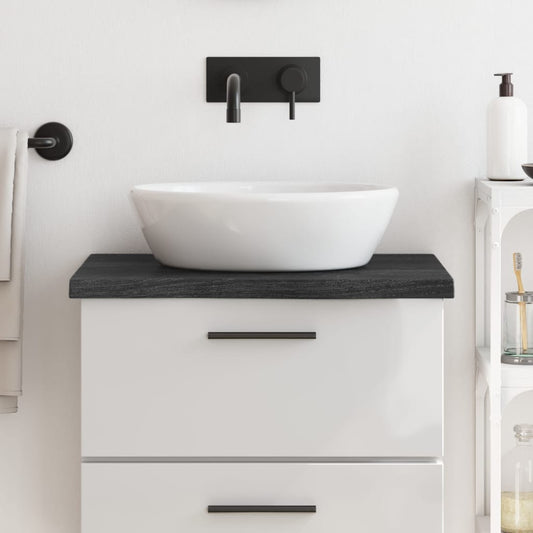 vidaXL Bathroom Countertop Dark Grey 60x50x(2-4) cm Treated Solid Wood