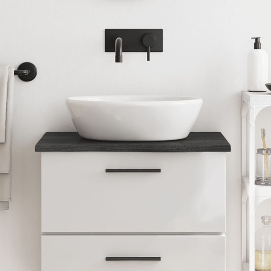 vidaXL Bathroom Countertop Dark Grey 60x60x2 cm Treated Solid Wood