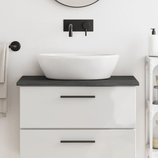 vidaXL Bathroom Countertop Dark Grey 80x30x2 cm Treated Solid Wood