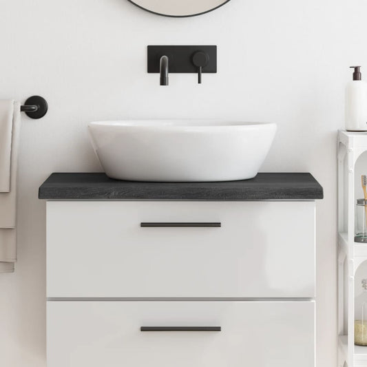 vidaXL Bathroom Countertop Dark Grey 80x30x(2-4) cm Treated Solid Wood