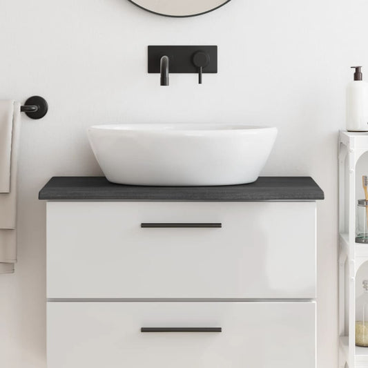 vidaXL Bathroom Countertop Dark Grey 80x40x2 cm Treated Solid Wood