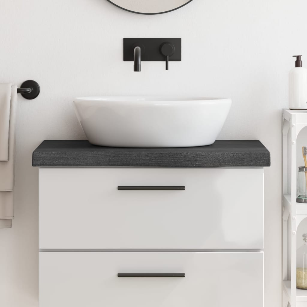 vidaXL Bathroom Countertop Dark Grey 80x40x(2-6) cm Treated Solid Wood