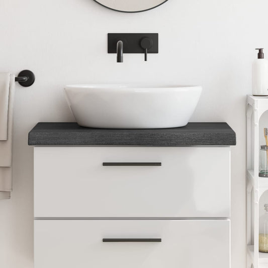 vidaXL Bathroom Countertop Dark Grey 80x40x(2-6) cm Treated Solid Wood