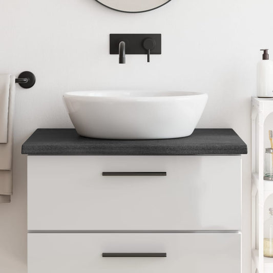 vidaXL Bathroom Countertop Dark Grey 80x50x(2-4) cm Treated Solid Wood
