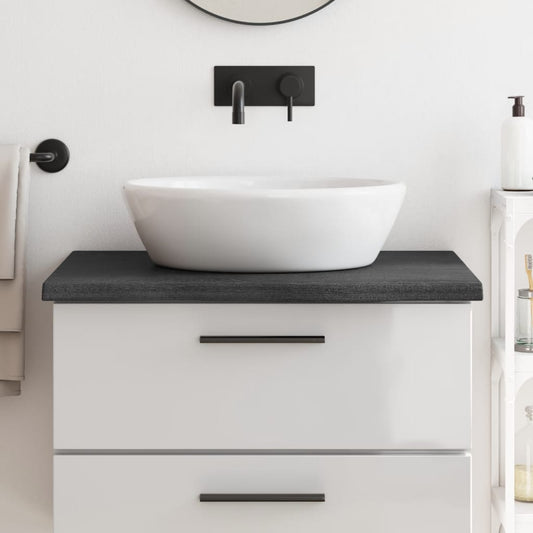 vidaXL Bathroom Countertop Dark Grey 80x60x(2-4) cm Treated Solid Wood