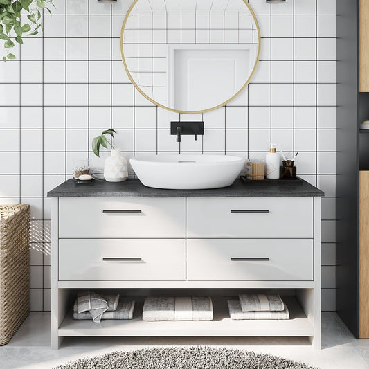 vidaXL Bathroom Countertop Dark Grey 100x30x2 cm Treated Solid Wood