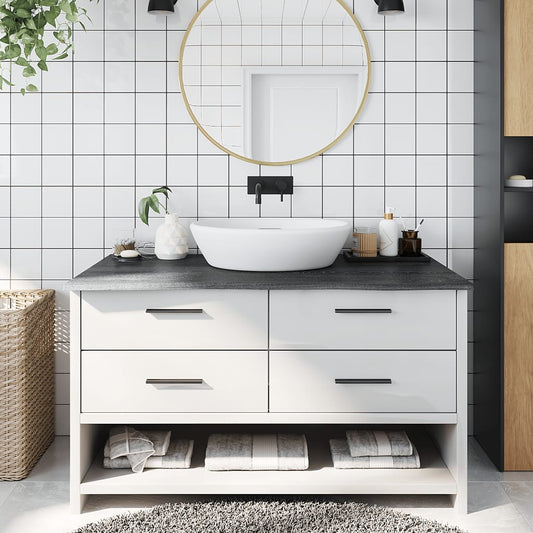 vidaXL Bathroom Countertop Dark Grey 100x50x2 cm Treated Solid Wood