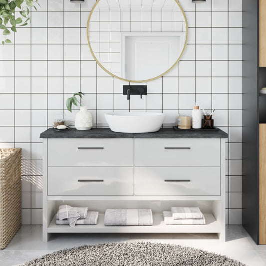 vidaXL Bathroom Countertop Dark Grey 120x30x(2-4) cm Treated Solid Wood