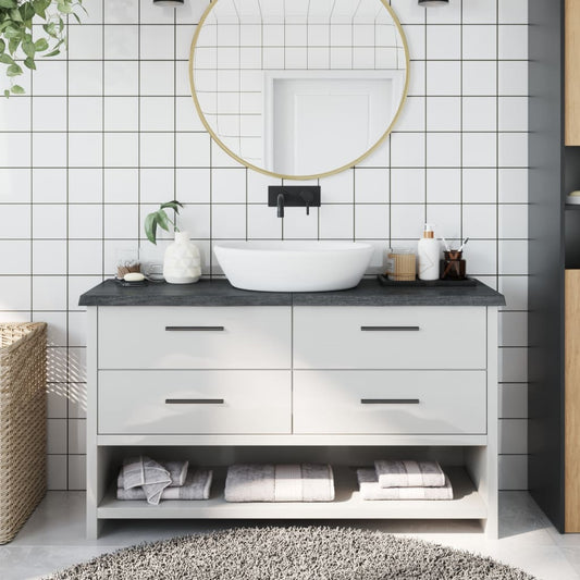 vidaXL Bathroom Countertop Dark Grey 120x40x(2-4) cm Treated Solid Wood