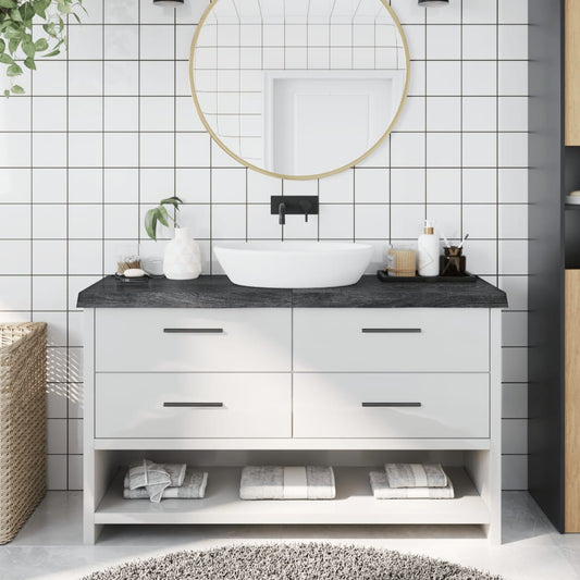 vidaXL Bathroom Countertop Dark Grey 140x30x(2-6) cm Treated Solid Wood