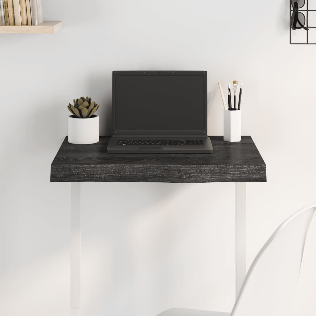 vidaXL Table Top Dark Grey 60x40x(2-6) cm Treated Solid Wood Oak