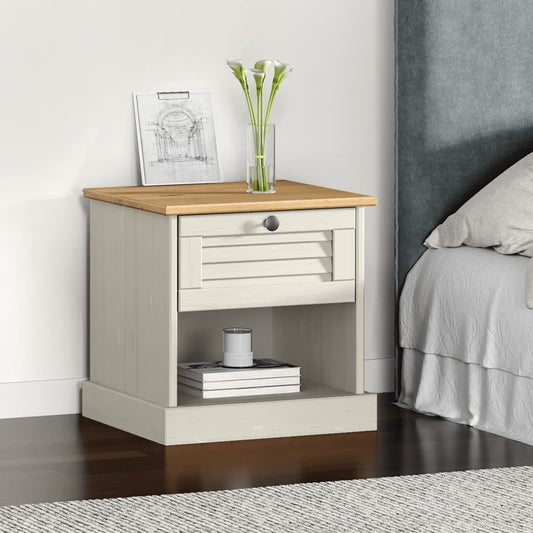 vidaXL Bedside Cabinet VIGO White 42x35x40 cm Solid Wood Pine