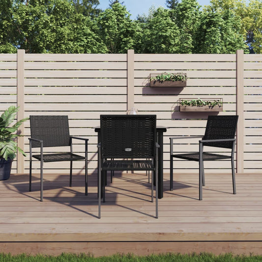 vidaXL 5 Piece Garden Dining Set Poly Rattan and Steel
